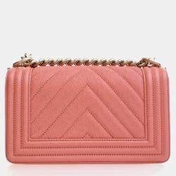 مملوكة مسبقًا حقيبة شانيال بوي كافيار صغيرة زهرية