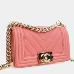 مملوكة مسبقًا حقيبة شانيال بوي كافيار صغيرة زهرية