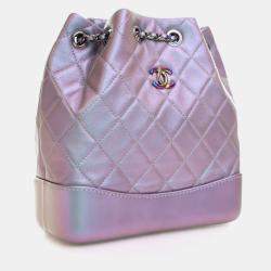 Pre Owned Chanel Small Multicolor Lambskin Gabrielle Backpack