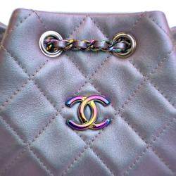 Pre Owned Chanel Small Multicolor Lambskin Gabrielle Backpack