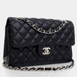 مملوكة مسبقًا Chanel Small Black Lambskin Classic Double Flap Bag