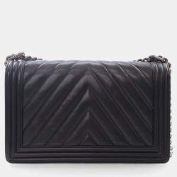 Pre Owned Chanel Large Chevron Boy Bag