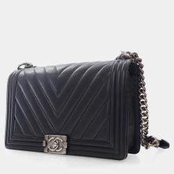 Pre Owned Chanel Large Chevron Boy Bag