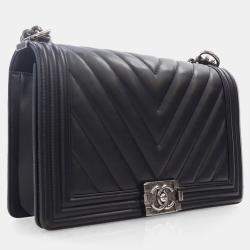 Pre Owned Chanel Large Chevron Boy Bag