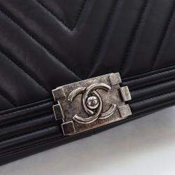 Pre Owned Chanel Large Chevron Boy Bag