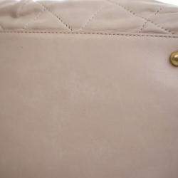 Pre Owned Chanel Beige Calfskin Chic Quilt Bowling Bag