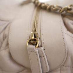 Pre Owned Chanel Beige Calfskin Chic Quilt Bowling Bag