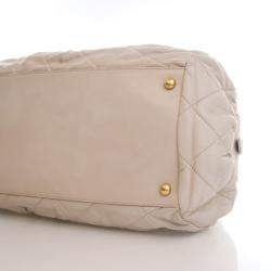 Pre Owned Chanel Beige Calfskin Chic Quilt Bowling Bag