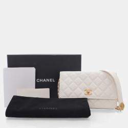 Pre Owned محفظة بسلسلة شانيل تويست يور بوتنز جلد كافيار