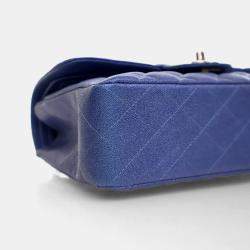 Pre Owned حقيبة شانيل كلاسيكية صغيرة قلاب مزدوج جلد كافيار