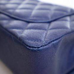 Pre Owned حقيبة شانيل كلاسيكية صغيرة قلاب مزدوج جلد كافيار