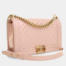 مملوكة مسبقًا Chanel Medium Glazed Calfskin Boy Bag