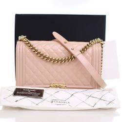 مملوكة مسبقًا Chanel Medium Glazed Calfskin Boy Bag