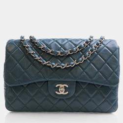 Pre Owned حقيبة شانيل جامبو لامبسكين كلاسيك غطاء مفرد