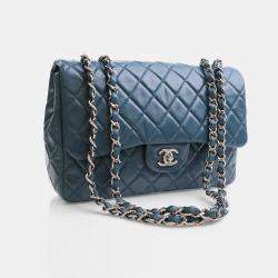 Pre Owned حقيبة شانيل جامبو لامبسكين كلاسيك غطاء مفرد