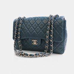 Pre Owned حقيبة شانيل جامبو لامبسكين كلاسيك غطاء مفرد