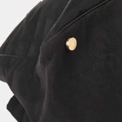 مملوكة مسبقًا حقيبة يد شانيل ترافل لاين جاكار نايلون سوداء