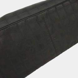 Pre Owned حقيبة يد شانيل سوداء جاكار نايلون تراڤل لاين توت