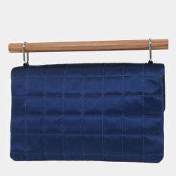 Pre Owned حقيبة شانيل بحرية ساتان مادموزيل لوك شوكو بار