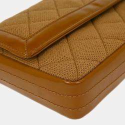 Pre Owned حقيبة كتف شانيل مادوموازيل لوك قطن بني شرق غرب