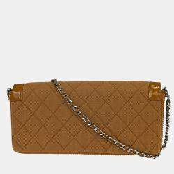 Pre Owned حقيبة كتف شانيل مادوموازيل لوك قطن بني شرق غرب