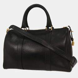 Pre Owned حقيبة شانيل سوداء جلد حرفي ذو وجهتين