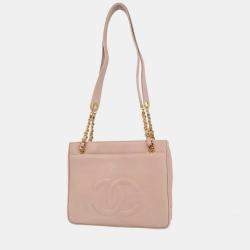 Pre Owned Chanel Pink Calfskin Leather Tote Bag