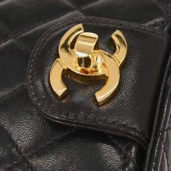 Pre Owned حقيبة شانيل فانتي كتف جلد خروف أسود