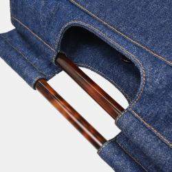 Pre Owned Chanel Blue Denim Handbag