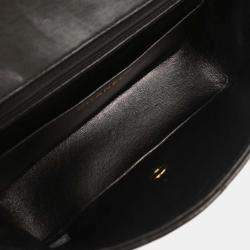 Pre Owned حقيبة كتف شانيل ديانا صغيرة جلد خروف أسود