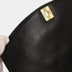 Pre Owned حقيبة كتف شانيل ديانا صغيرة جلد خروف أسود