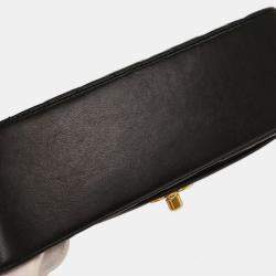 Pre Owned حقيبة كتف شانيل ديانا صغيرة جلد خروف أسود