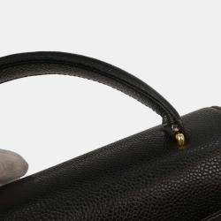 Pre Owned Chanel Black Calfskin Top Handle Handbag