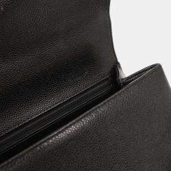 Pre Owned Chanel Black Calfskin Top Handle Handbag