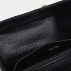 Pre Owned Chanel Black Lambskin Vanity Shoulder Bag
