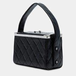 مملوكة مسبقًا Chanel Black Quilted Lambskin Leather Box Bag