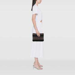 Pre Owned حقيبة شانيل مستحضرات تجميل تويد وصوف مبطن أزرق