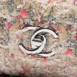 Pre Owned Chanel Pink Mini Rectangular Classic Tweed Single Flap