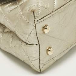 مملوكة مسبقًا حقيبة يد علوية شانيل كوكو جلد مبطن ذهبي صغير مقبض عتيق