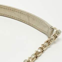 مملوكة مسبقًا حقيبة يد علوية شانيل كوكو جلد مبطن ذهبي صغير مقبض عتيق