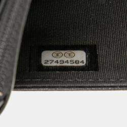 مملوكة مسبقًا Chanel Black CC Studded Goatskin Wallet On Chain