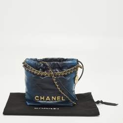 مملوكة مسبقًا Chanel 22 Mini Ombre Blue Quilted Leather Chain Bag