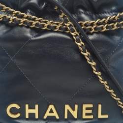 مملوكة مسبقًا Chanel 22 Mini Ombre Blue Quilted Leather Chain Bag