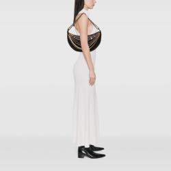 Pre Owned حقيبة شانيل سلاسل جميعها جلد حمل مبطن أسود