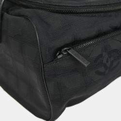 مملوكة مسبقًا حقيبة شانيل بلاك جاكار نايلون فانتي للسفر