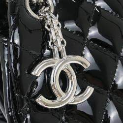 Pre Owned حقيبة شانيل سوداء جلد براءات كبيرة موديل مادموزيل بولينج