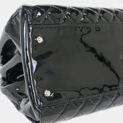 Pre Owned حقيبة شانيل سوداء جلد براءات كبيرة موديل مادموزيل بولينج