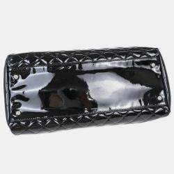 Pre Owned حقيبة شانيل سوداء جلد براءات كبيرة موديل مادموزيل بولينج