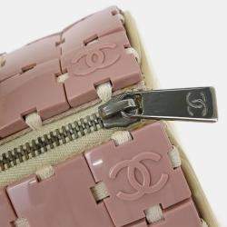 مملوكة مسبقًا حقيبة شانيل يد برميل أكريليك وردي بغزل الألغاز