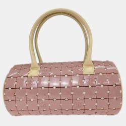 مملوكة مسبقًا حقيبة شانيل يد برميل أكريليك وردي بغزل الألغاز